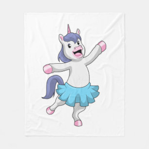 Unicorn as Ballerina at Ballet Fleece Blanket