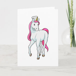 Unicorn as Cook with Chef hat Card
