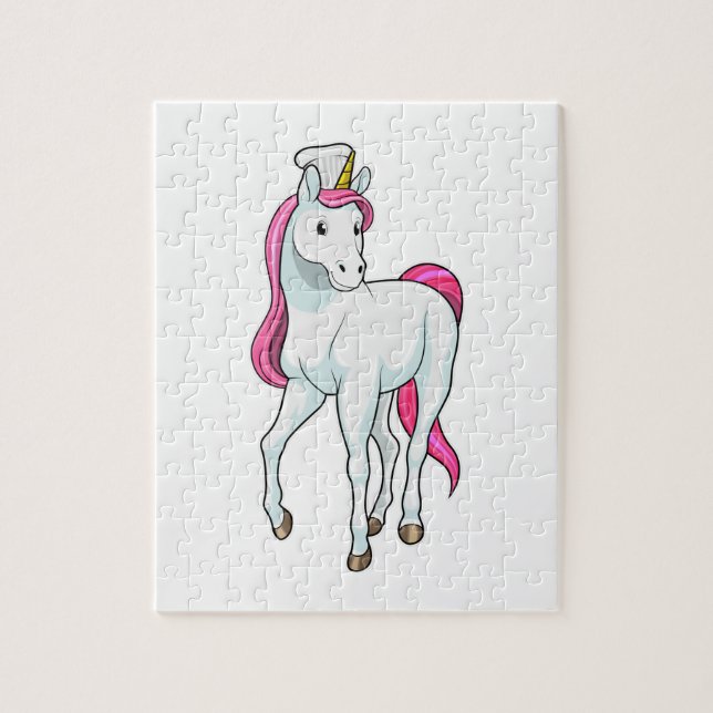 Unicorn as Cook with Chef hat Jigsaw Puzzle (Vertical)