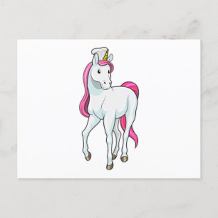 Unicorn as Cook with Chef hat Postcard