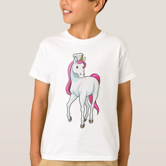 Unicorn as Cook with Chef hat T-Shirt (Front)