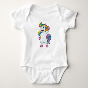 Unicorn as Hairdresser with Hairspray Baby Bodysuit