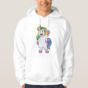 Unicorn as Hairdresser with Hairspray Hoodie