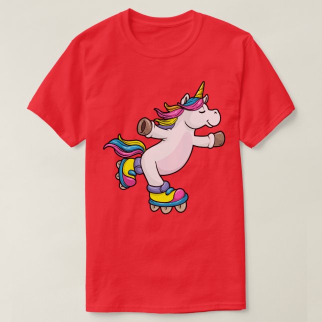 Unicorn as Inline Skater with Inline Skates T-Shirt (Design Front)