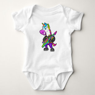 Unicorn as Musician with Guitar Baby Bodysuit