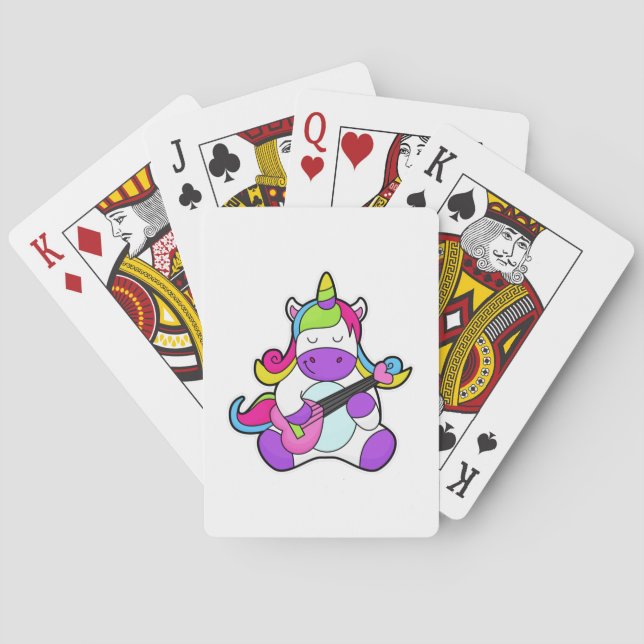 Unicorn as Musician with Guitar Playing Cards (Back)