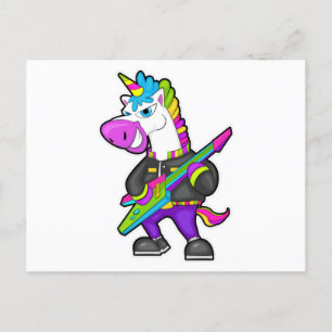 Unicorn as Musician with Guitar Postcard