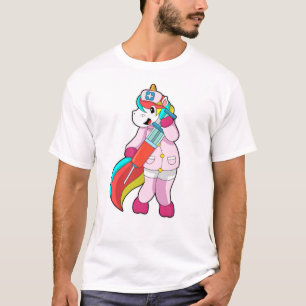 Unicorn as Nurse at Vaccination & Syringe T-Shirt