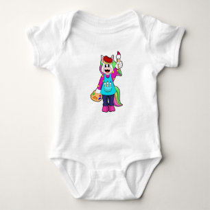 Unicorn as Painter Baby Bodysuit