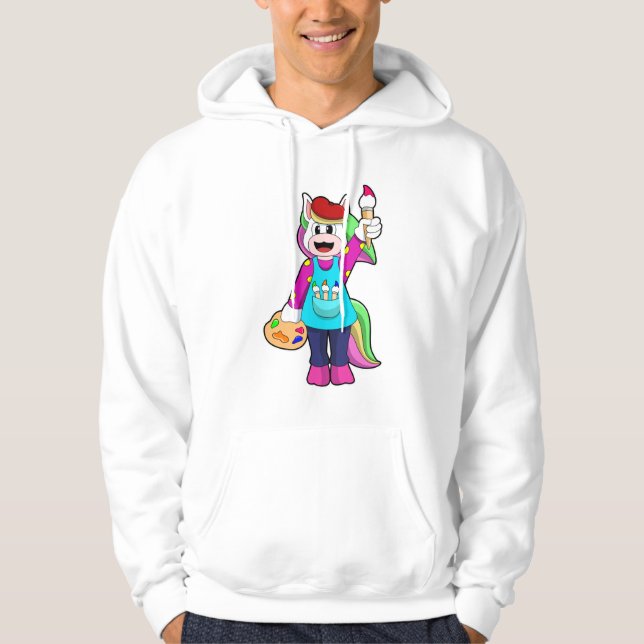 Unicorn as Painter Hoodie (Front)