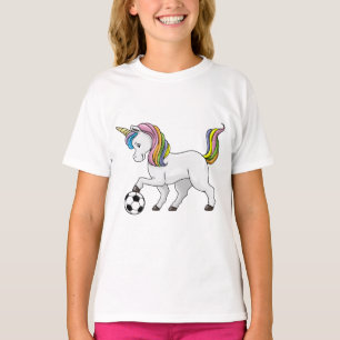 Unicorn as soccer player with soccer ball T-Shirt