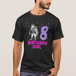 Unicorn Astronaut 8Th Birthday Girl Love Funny 8 Y T-Shirt