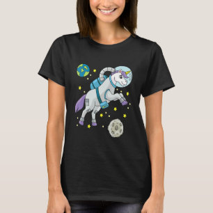 Unicorn Astronaut in Outer Space Planet Cute STEM T-Shirt