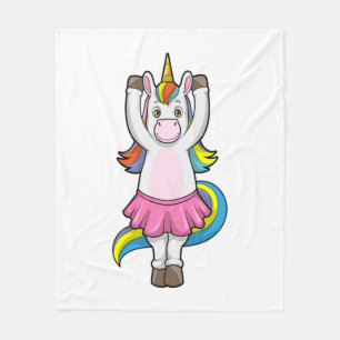 Unicorn at Ballet Dance with Skirt Fleece Blanket