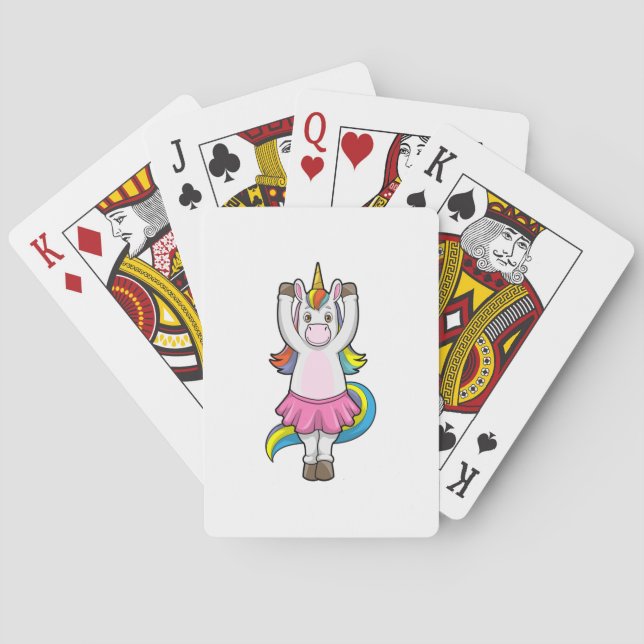Unicorn at Ballet Dance with Skirt Playing Cards (Back)