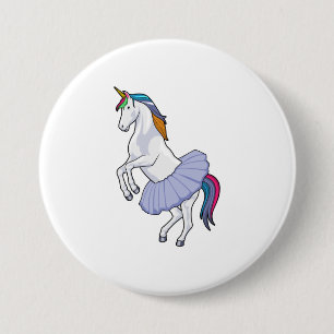 Unicorn at Ballet with Skirt 7.5 Cm Round Badge