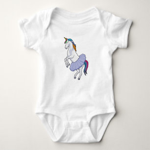 Unicorn at Ballet with Skirt Baby Bodysuit