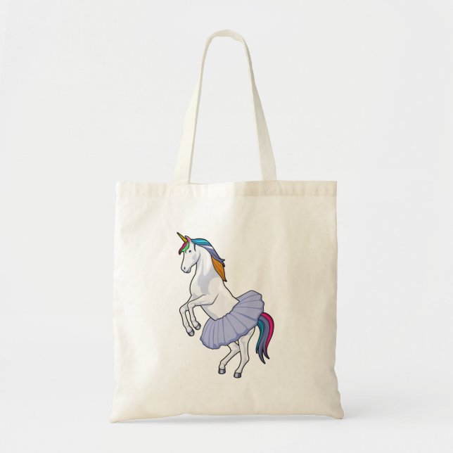 Unicorn at Ballet with Skirt Tote Bag (Front)