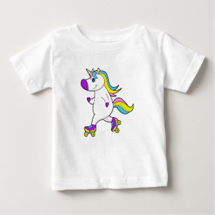 Unicorn at Inline skating with Roller skates Baby T-Shirt