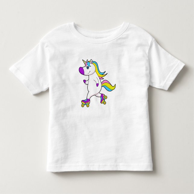 Unicorn at Inline skating with Roller skates Toddler T-Shirt (Front)
