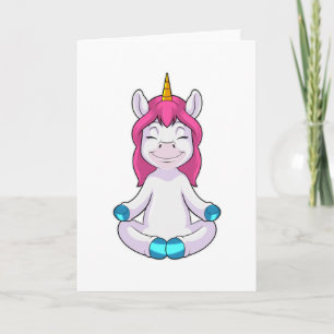Unicorn at Meditate in Sitting Card