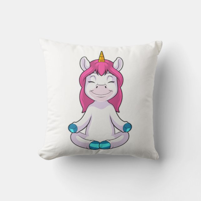 Unicorn at Meditate in Sitting Cushion (Front)