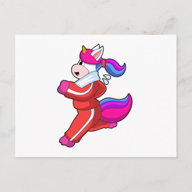 Unicorn at Running Postcard (Front)