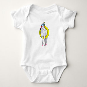 Unicorn at Swimming with Swim ring Baby Bodysuit