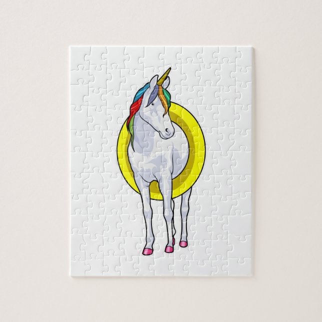 Unicorn at Swimming with Swim ring Jigsaw Puzzle (Vertical)