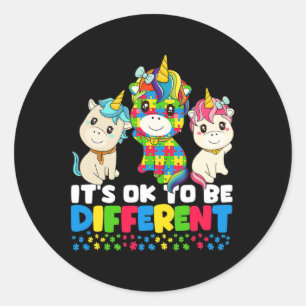 Unicorn Autism Awareness 1 Classic Round Sticker