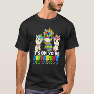 Unicorn Autism Awareness Itu2019s Ok To Be Differ T-Shirt