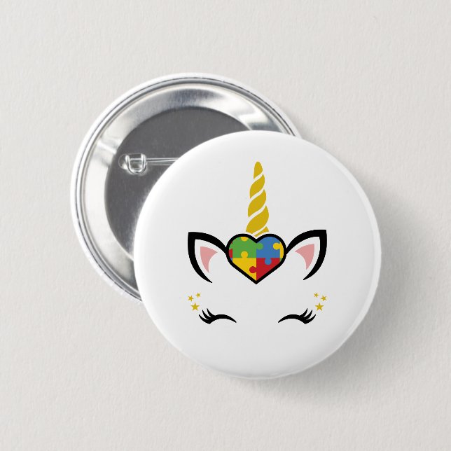 Unicorn Autism Button (Front & Back)