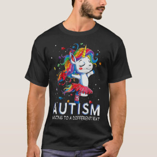 Unicorn Autism Dancing To be A Different Beat Unic T-Shirt