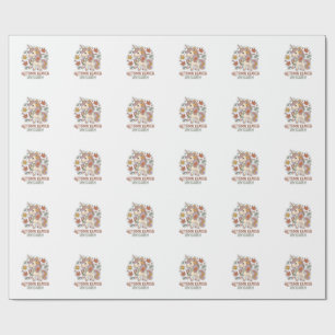 Unicorn Autumn Leaves Unicorn Graphic Design Merch Wrapping Paper