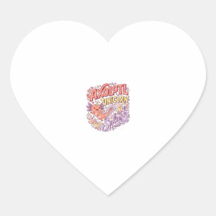 Unicorn Axolotl Unicorn Splash Whimsical White Bac Heart Sticker