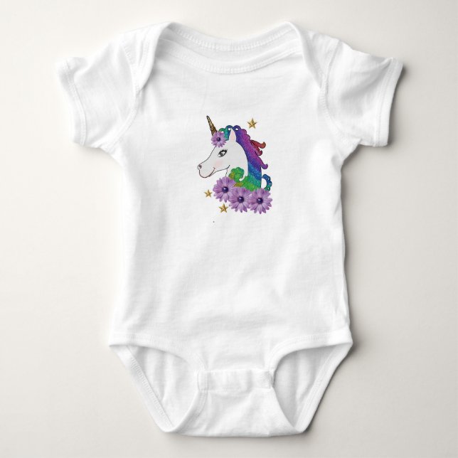 Unicorn  Baby Bodysuit (Front)