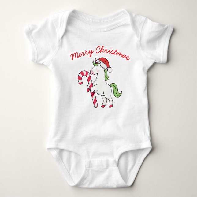 Unicorn Baby – Festive Holiday Outfit Baby Bodysuit (Front)