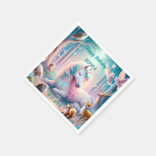  Unicorn, Baby/ Kids, Birthday  Custom Name/ DOB Napkin