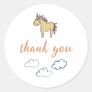 Unicorn Baby Shower Gender Neutral Classic Round Sticker