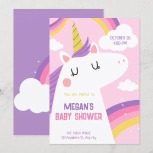 Unicorn baby shower invitation