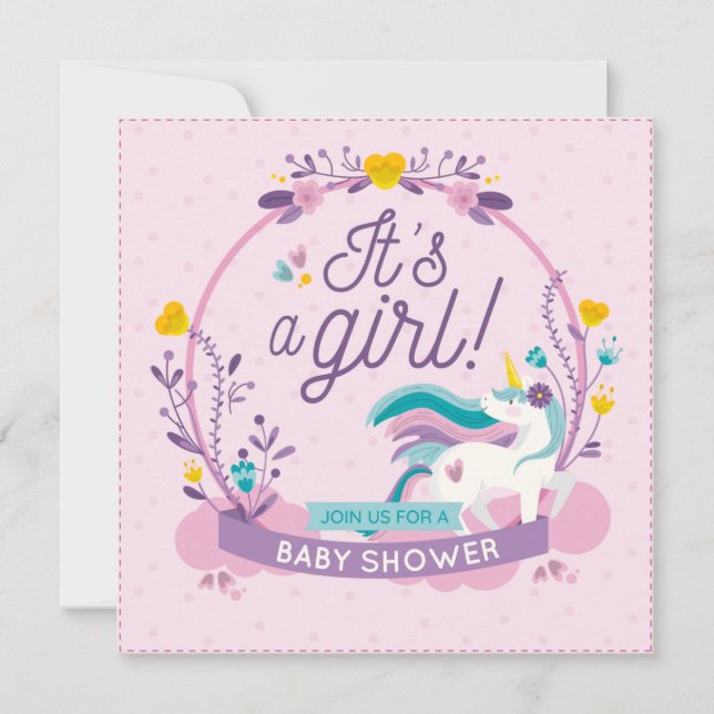 Unicorn Baby Shower Invitation (Front)