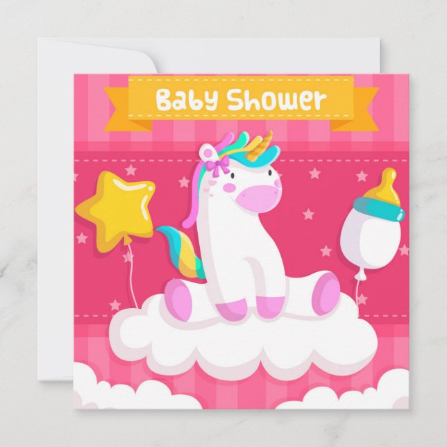 Unicorn Baby Shower Invitation (Front)