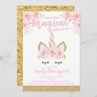 Unicorn Baby Shower Invitation Magical Baby Shower