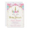 Unicorn baby shower invitation pink and gold