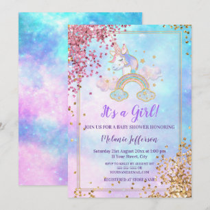 Unicorn Baby Shower Invitations