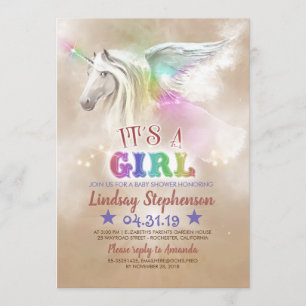 Unicorn Baby Shower Invitations