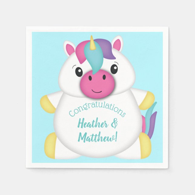 Unicorn Baby Shower Napkin (Front)