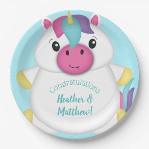 Unicorn Baby Shower Paper Plate