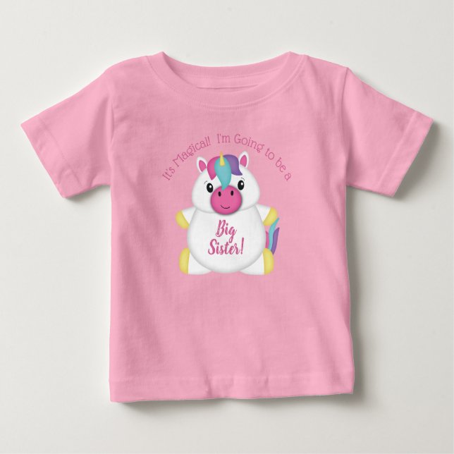 Unicorn Baby Shower Pink Baby T-Shirt (Front)