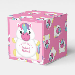 Unicorn Baby Shower Pink Favour Box